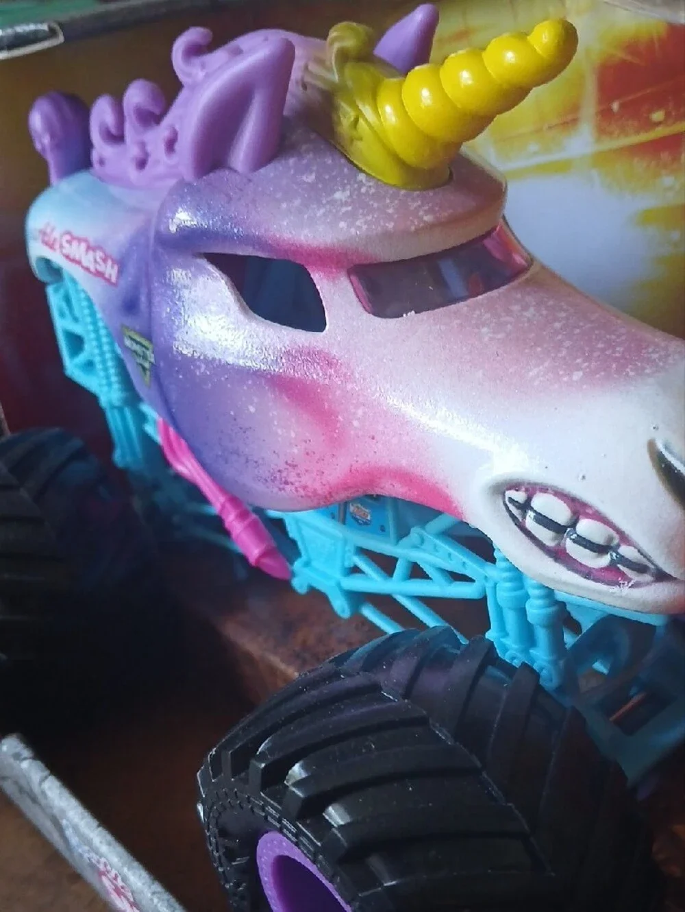 Sparkle Smash Unicorn Monster Truck - Purple, Blue & Yellow